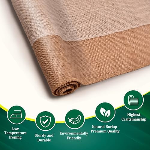 Burlap Table Runners (Pack of 6) – 14”x 72” - No-Fray Finished Edge