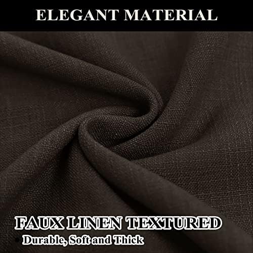 Fcosie 50 W x 120 L Inch Natural Linen Blended Curtains with Blackout