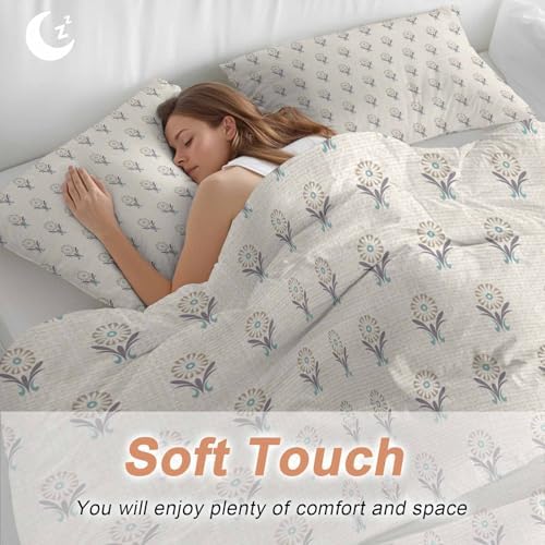3 Piece Bohemia Duvet Cover Set Full Size,Microfiber Comforter/Quilt