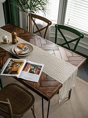 vctops Boho Moroccan Table Runner Farmhouse Rustic Handmade Woven