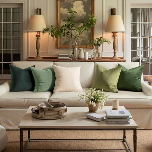 MIULEE Velvet Christmas Throw Pillow Covers 22x22 Inch Pack of 2 Army