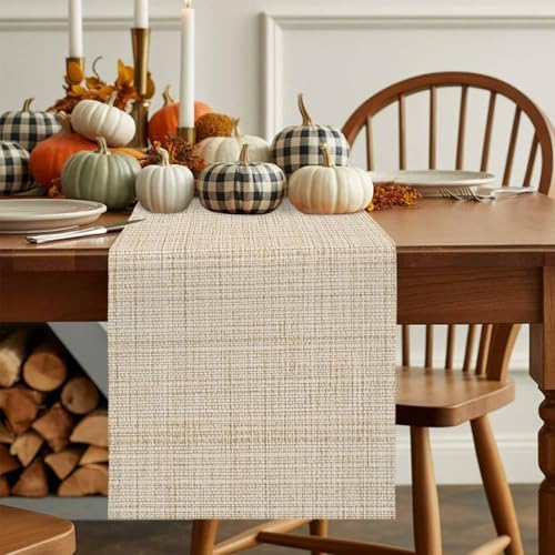 Table Runner Minimalist Beige Table Runners 13x108in Modern Rustic