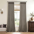 Chocolate Brown Linen Pinch Pleated Curtains 96 Inch Length 2 Panels