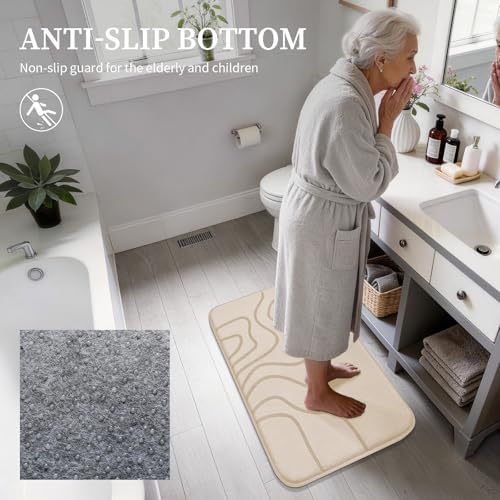 YIHOUSE Memory Foam Bathroom Rugs Sets 5 Piece, Ultra Soft Bath Mat