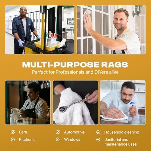 Angel-in-Armor White Terry Cloth Rags (16” x 19”) – 50lb Bulk Box of