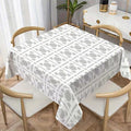 Geometric Block Pattern Print Square Tablecloth, Waterproof Vinyl