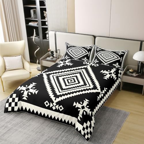 Feelyou Tribal Geometric Duvet Cover 100% Cotton King Size Boys Girls