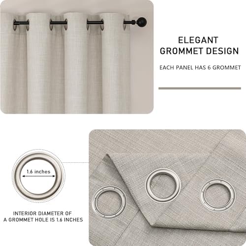 Chyhomenyc Curtains 63 Inch Length 2 Panels for Bedroom, Light