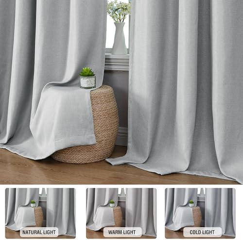 H.VERSAILTEX 95% Boho Blackout Curtains for Bedroom, 96 Inch, Heather