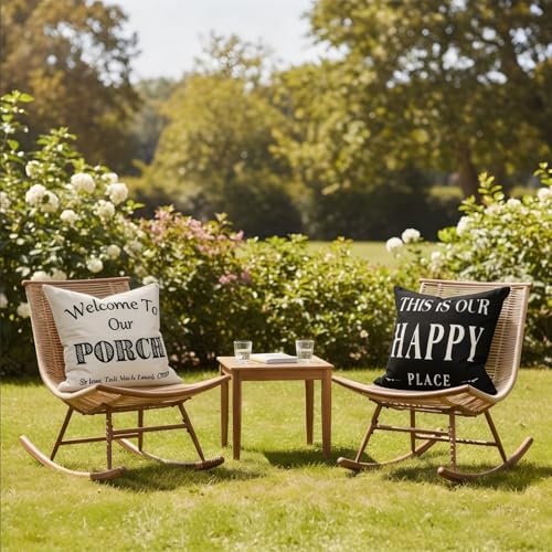 JOJOGOGO Welcome to Our Porch Outdoor Pillow Covers Waterproof 18x18