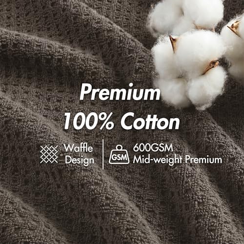 Madison Park Spa Waffle 100% Cotton Bath Towel Set, 600 GSM, 6 PC