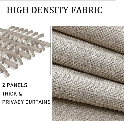 Chyhomenyc Curtains 63 Inch Length 2 Panels for Bedroom, Light