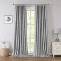 Kayne Studio Dark Grey Pinch Pleat Blackout Curtains 108 Inches Extra