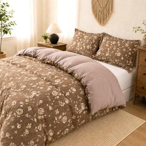 OAITE Duvet Cover Set Prewashed Cotton-Like Polyester Queen