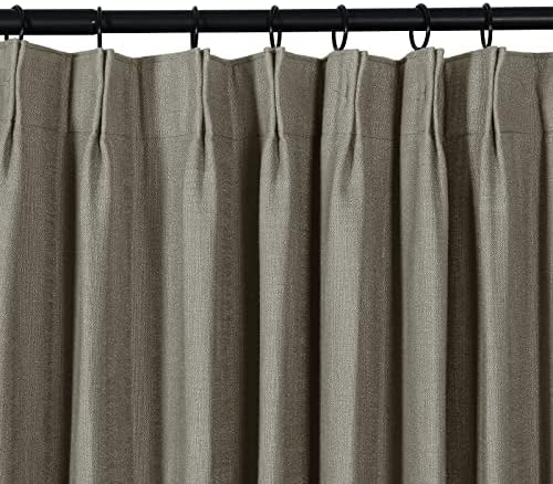 ChadMade Extra Long Pinch Pleat Drape Natural Linen Blend Curtain for