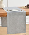 Wracra Linen Table Runner, Burlap Sliver Grey Table Runners 72 Inches