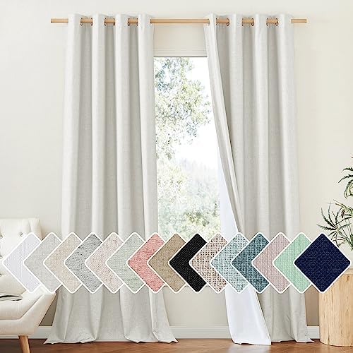 NICETOWN Ivory Blackout Curtains for Classroom 52" Wide x 95" Long 2