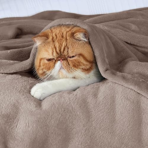 Bedsure Fleece King Size Blankets for Bed Mocha Brown&King Size