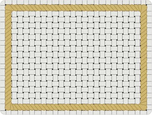Set of 4 Cork Backed Placemat, Gold Rope Weave Mat Design, Kitchen and