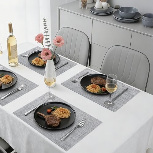 Timeet Placemats Set of 8, Heat Resistant Non-Slip Place Mats, Durable