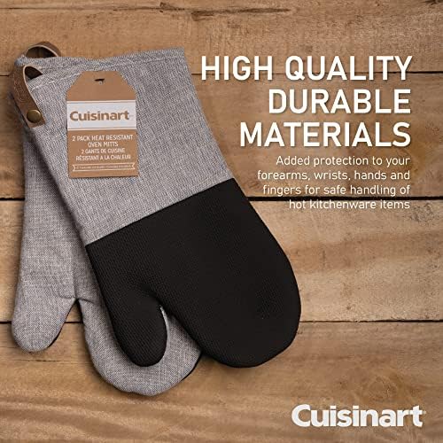 Cuisinart Neoprene Grey Oven Gloves Set of 2 - Oven Mitts with