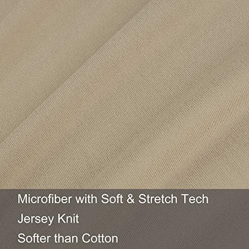 N&Y HOME 2-Pack Stretch Pillow Cases, King Size 20x36/20x40, Taupe