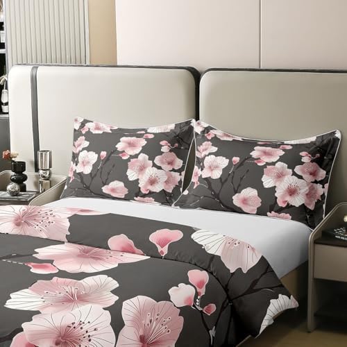 Erosebridal Flowers Leaves 100% Cotton Comforter Cover Queen Boho