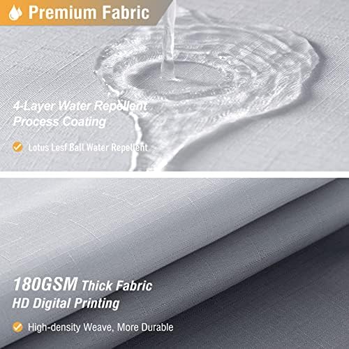 BTTN Grey Ombre Linen Textured Fabric Shower Curtain Set, 72x72, Gray