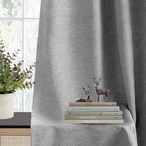 Pinch Pleated Room Darkening Linen Curtains, 84W x 108L, 1 Panel