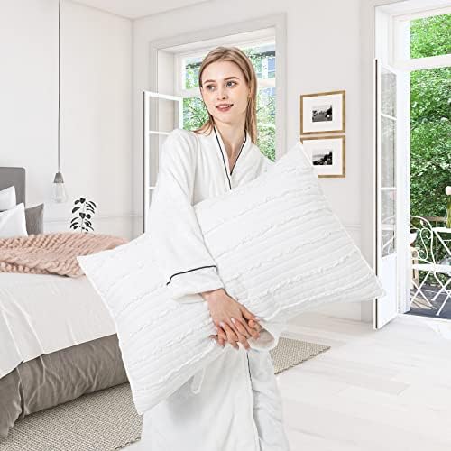 BOSOWOS Queen Size Pillow Shams Set of 2, Ultra Soft Breathable 20 x
