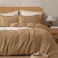 PHF 100% Natural Cotton Muslin Duvet Cover Set King Size, Ultra Soft