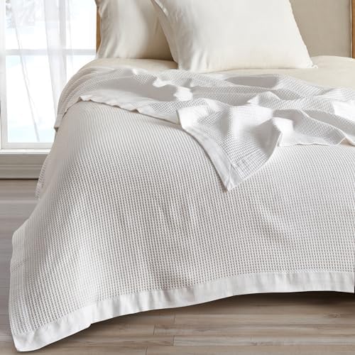 Great Bay Home 100% Cotton Blanket for King Size Bed | Lightweight and