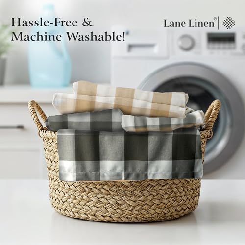 LANE LINEN 60 x 84 Inch Checkered Tablecloth Rectangle - Stain