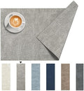 DOLOPL Placemats Set of 8, Reversible Faux Leather Place Mats, Grey