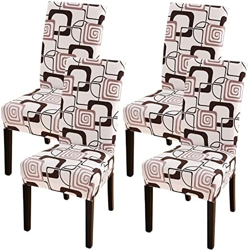 Dining Room Chair Covers Slipcovers Set of 4, Stretch Spandex