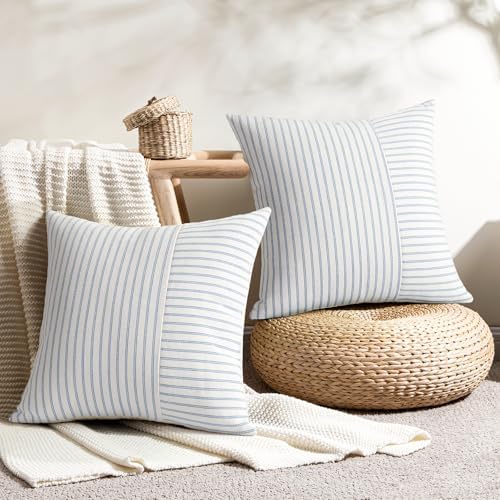 YCOLL Farmhouse Pillow Covers 22x22, Modern Accent Square Throw Pillow