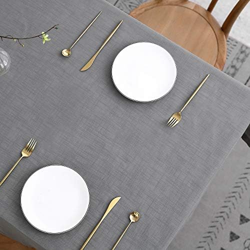maxmill Lux Faux Linen Tablecloth with Slubby Yarn Textured Weaves