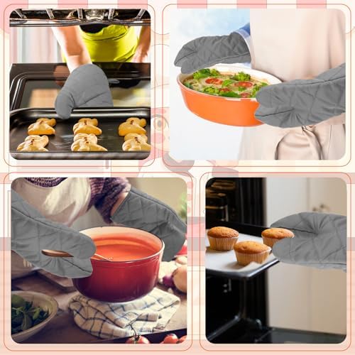 6 Pairs Heat Resistant Oven Mitts Kitchen Oven Gloves 11 Inch Long