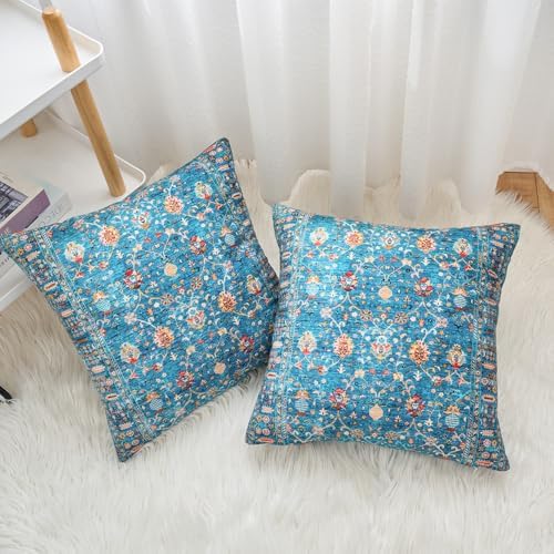 Boho Throw Pillow Covers 22x22 inch Set of 2,Boho Vintage Carpet