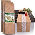 Burlap Lace Table Runner (Pack of 3) – 14”x 72” - No-Fray Finished