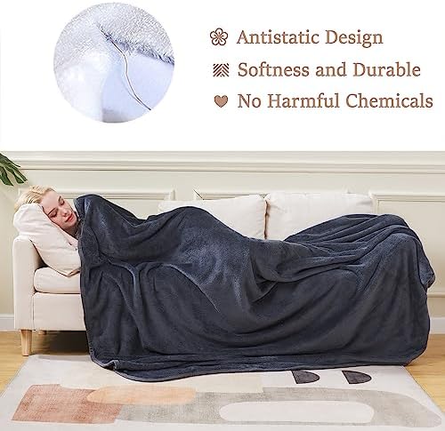 Soft Queen Size Blanket for All Season Warm Fuzzy Microplush
