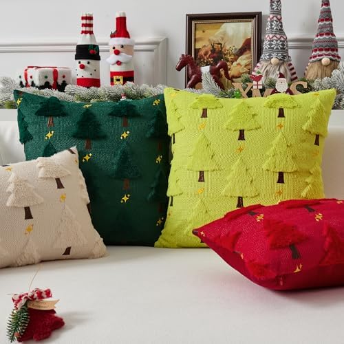 UGASA Star Christmas Decorative Pillow Covers 12x20 Inch Set of 2 Soft