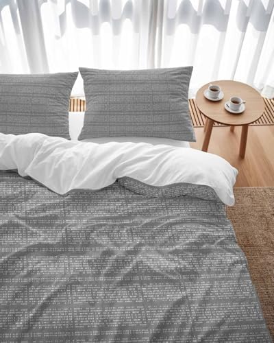 Gray Boho Bedding Duvet Cover Full Size - 1 Quilt Cover 86x90 Inches
