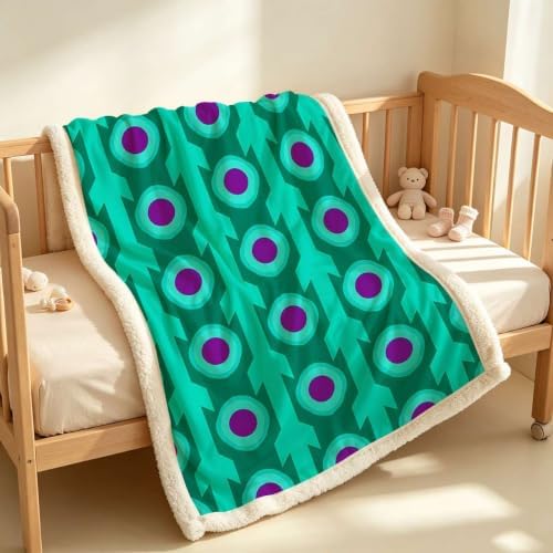 Minimal Geometric Double-Layer Sherpa Throw Blanket for Couch 60”x 80”