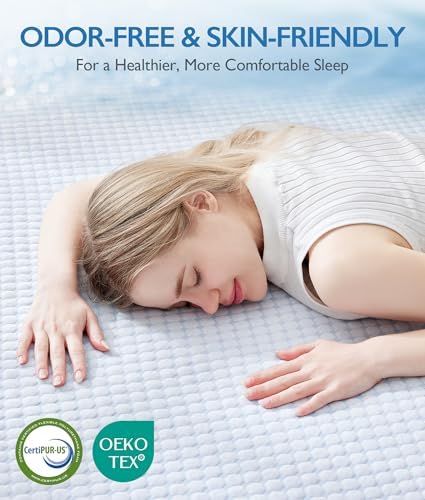 SINWEEK Cooling Memory Foam Mattress Topper for Pressure Relief, Bed