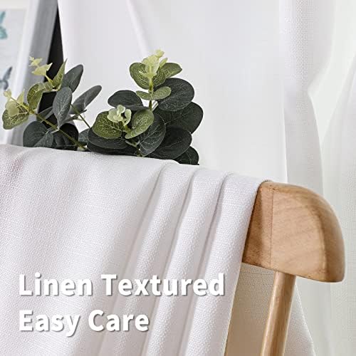 BGment Pure White Curtains 63 Inch Length 2 Panels Set for Bedroom