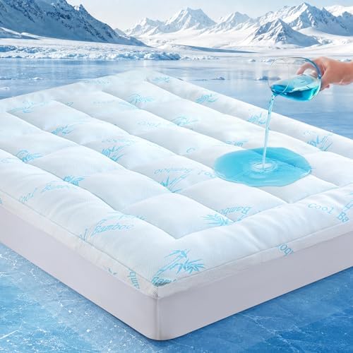 DOWNCOOL 100% Waterproof Queen Mattress Topper, Viscose Derived from