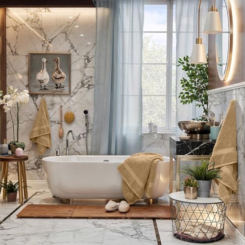 RIVERSIDE Luxury 6 Piece Towel Set, 2 Bath Towels, 2 Hand Towel, 2