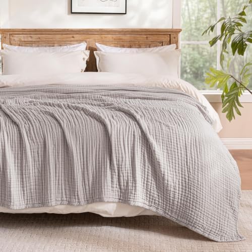 Exclusivo Mezcla 100% Cotton 6-Layer Muslin Blanket King Size, Light