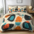 King Size Duvet Cover Retro Abstract Geometry, Soft Microfiber Bedding